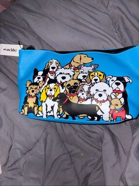 NWT MARC TETRO Blue Dogs Cosmetic Pouch